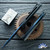 Protech Vero Synapse Auto BSA26.VERO.1, Sapphire Blue Magnacut Blade, Blue Linen Micarta Lid, Thick Black Handle, Abalone Button
