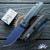 Protech Vero Synapse Auto BSA26.VERO.1, Sapphire Blue Magnacut Blade, Blue Linen Micarta Lid, Thick Black Handle, Abalone Button