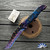 Kyle Vallotton Custom Predator Manual, Baker Forge "Coreline GoMai Chevron" Damascus, Voodoo Resins "Blue Phantasm" Handles W/Baker Forge "Dam-Core Chevron" Bolsters