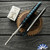 Fatt Boyy Knife And Tool SY*TH, 20CV Blade Holder, Black DLC Titanium Handle Scales, Leather Knife Pouch