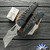 Fatt Boyy Knife And Tool SY*TH, D2 Blade Holder, Black Shred Carbon Fiber Handle Scales, Leather Knife Pouch