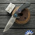 Olamic Cutlery Wayfarer 247, Satin Compound Ground CTS-XHP Blade, Titanium Handles W/ Timascus Inlay, Blue HW