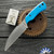 Mag 10 Knifeworx EDS, Satin S45VN Blade, Blue Glass Composite Handles W/Black G10 Liners