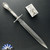 Chuck Gedraitis Custom Victorian Dagger, W-2 Dagger Blade W/ Hamon, 416SS Guard, Antique Sterling Silver Handle