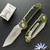 Microtech LUDT Gen 3 1136-10OD Tanto Stonewash Blade, OD Green Handle Grip Inlay