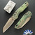 Microtech Standard Issue Mini (MSI) 210M-10FLMS2 - Ram-Lok, Bronzed Stonewash Blade, Antique Green Anodized Fluted Titanium Handle W/Bronze Ti Accents