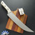 Microtech Kitchen 10" Butcher Knife 3800-10IV, Stonewashed Blade, Ivory G10