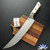 Microtech Kitchen 10" Butcher Knife 3800B-10IV, Stonewashed Blade, Ivory G10 W/Titanium Bolsters