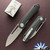 Kubey Royal Liner Lock, Stonewashed 14C28N Blade, Black G-10 Handles