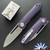 Kubey Royal Liner Lock, Stonewashed 14C28N Blade, Purple G10 Handles