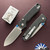 Vosteed Knives Raccoon A2902, Satin Finish 14C28N Blade, Black Micarta Handle Scales