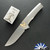 Machinewise Sonora #2147, Stonewashed S90V Blade, Diamond Textured Titanium Handles W/Brass Bolster