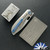 Poikilo Blade Gecko-WS5, Satin M398 Blade, Titanium Handle W/Blue Accents
