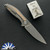 Shirogorov Knives Neon Lite, Stonewashed Elmax Blade, Stonewashed Titanium Handles W/ Natural Canvas Micarta Inlay, MRBS