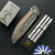 Shirogorov Knives Neon Lite, Stonewashed Elmax Blade, Stonewashed Titanium Handles W/ Natural Canvas Micarta Inlay, MRBS