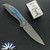 Shirogorov Knives Neon Lite, Stonewashed Elmax Blade, Stonewashed Titanium Handles W/ Blue Micarta Inlay, MRBS