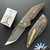 Hypercut Manufacturing Dharma Auto, 2-Tone S45VN Blade, Titanium Handle Scales W/Mokume Camo Carbon Inlays