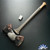Berchtold Design Dragon Scaled Double Headed Axe, Hickory Handle W/Laminated Curly White Oak With Katalox Swell, Hand Forged Double Axe Head, Custom Leather Axe Head Cover