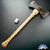 Berchtold Design Skull Swamper Double Headed Axe, CNC Skull Pattern Ash Wood Handle, Unmarked 3.5IB Double Bit Head W/ Forced Patina, And Custom Skull Embossed Leather Sheath