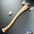 Berchtold Design Lakeside Adirondack Double Headed Axe, CNC Milled White Oak Handle, Michigan Patterned Head Reground And Reprofiled With Original Patina, Custom Fit And Engraved Tri-Tone Leather Sheath