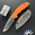 Hinderer XM-18 3.5″ Non Flipper, Recurve Stonewashed Magnacut Blade, Orange G10 Scale, Working Finish Ti Frame
