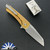 Machinewise Mojave #1351, Stonewashed S90V Blade, Gold/ Orange Anodized Titanium Handles