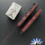 Microtech Dirac 225-1WCM, Weathered Crimson Blade, Weathered Crimson Handle