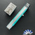 BURN Custom Trapdoor D/A OTF, Hand Rubbed Satin 154cm Bayonet Blade, Ice Blue Anodized Bolsters, Aqua Giraffe Bone Handle Scales