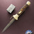 BURN Custom Trapdoor D/A OTF - V2, Baker Forge Bronze-Mai Damascus Bayonet Blade, Brass "Sidewinder Rattle Snake" Engraved Bolsters, Brown Juma Snakeskin Handle Scales