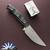 Microtech Akris 95-10BK-5, Stonewashed M390MK Blade, Black G10 Handle Scales, Black Kydex Sheath