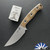 Microtech Akris 95-10DE-1, Stonewashed M390MK Blade, Dark Earth G10 Handle Scales, Custom Leather Sheath