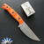 Microtech Akris 95-10EM-5, Stonewashed M390MK Blade, Ember G10 Handle Scales, Black Kydex Sheath