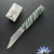 Chuck Gedraitis Custom Scale Release Auto, Satin Nitro-V Bowie Blade, Green/ White And Brown Mosaic Micarta Handle Scales