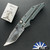 Hypercut Manufacturing Dharma Manual, Mike Norris Crocskin Damascus Blade, Blue Camo Quartz Handle, Mother Of Pearl Inlayed Button And Pivot