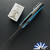 Hawk Knives Talon, Stonewashed DLC M390 Blade, Black DLC Titanium Frame W/Ocean Blue Glass Handle Scales