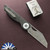Hypercut Manufacturing Cretin, Mike Norris Damascus Blade, Black Dunes Fat Carbon Handle, Mother Of Pearl Pivot Collar
