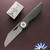 Hypercut Manufacturing Cretin, Mike Norris Damascus Blade, Black Dunes Fat Carbon Handle, Mother Of Pearl Pivot Collar