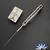 John Gray Slitter V2, Polished Satin Magnacut Harpoon Bowie Blade, Silver Chain-link Pattern Titanium Handle With Matching Clip And HW