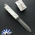 Chuck Gedraitis Custom Scale Release Auto, Vegas Forge Herringbone Stainless Damascus Dagger Blade, Zirconium Bolsters, Mother Of Pearl Scales And Titanium Liners