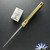 29 Knives Custom 4.5" S35VN Clip Point Chisel Tanto Blade, 464 Naval Brass With Green Canvas Micarta Inserts Handles, Non-Latched