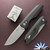 Protech Vero Synapse Auto VERO2105 MM, Stonewashed CPM-MagnaMax Blade, Black Herringbone Textured Handle, Black HW