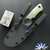 Dan Dugdale Custom Finger Hole Fixed Blade, Hand Rubbed Satin D2 Drop Point With No Jimping, Translucent G10 Handle, OD Green Kydex Sheath