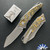 Hawk Knives Talon Brightwashed M390 Blade, Neon Orange Camo Carbon Handle Overlays