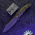 Hawk Knives Talon Brightwashed M390 Blade, Neon Orange Camo Carbon Handle Overlays