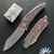 Hawk Knives Talon Brightwashed M390 Blade, Fat Carbon Lava Flow Handle Overlays