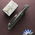 Hypercut Manufacturing Cretin, Dark Stonewashed S45VN Blade, Carbon Fiber Handle Scales W/Zirc Pivot And Black Timascus Pivot Collars