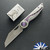 Hypercut Manufacturing Cretin, Dark Stonewashed S45VN Blade, Titanium Handle Scales W/Zirconium Pivot Collar And Purple Anodized HW