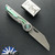 Hypercut Manufacturing Cretin, Dark Stonewashed S45VN Blade, Titanium Handle Scales W/Zirconium Pivot Collar And Sea Foam Anodized HW