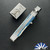 BURN Custom OTF 11" Italian, 154CM Hollow Ground Bayonet Blade, 416 Stainless Steel Chassis With Sans Guard Bolsters, Blue/ White Giraffe Bone With Blue Abalone Inlays
