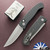 Protech / Walter Brend Classic Auto, Stonewashed Magnacut Blade, Black Handle, Blasted HW